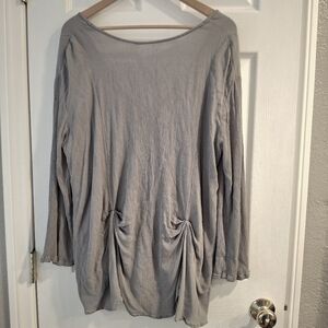 Free People Sea Salt Tunic Relaxed Longline Fit High Neck Boho Beach Women M